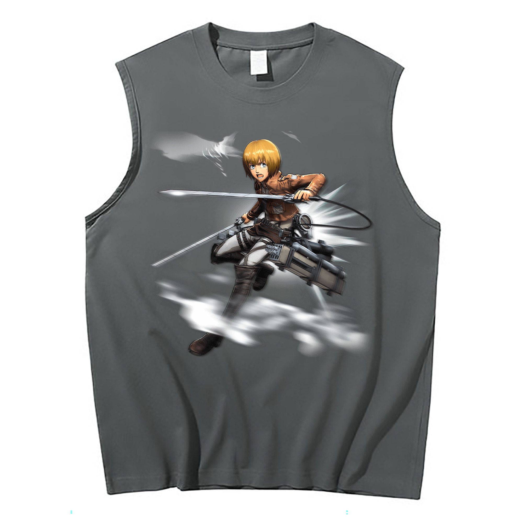 （画像用） 進撃の巨人 アルミン·アルレルト Attack on Titan Armin Arlert コットン100％タンクトップ（フロントプリント）